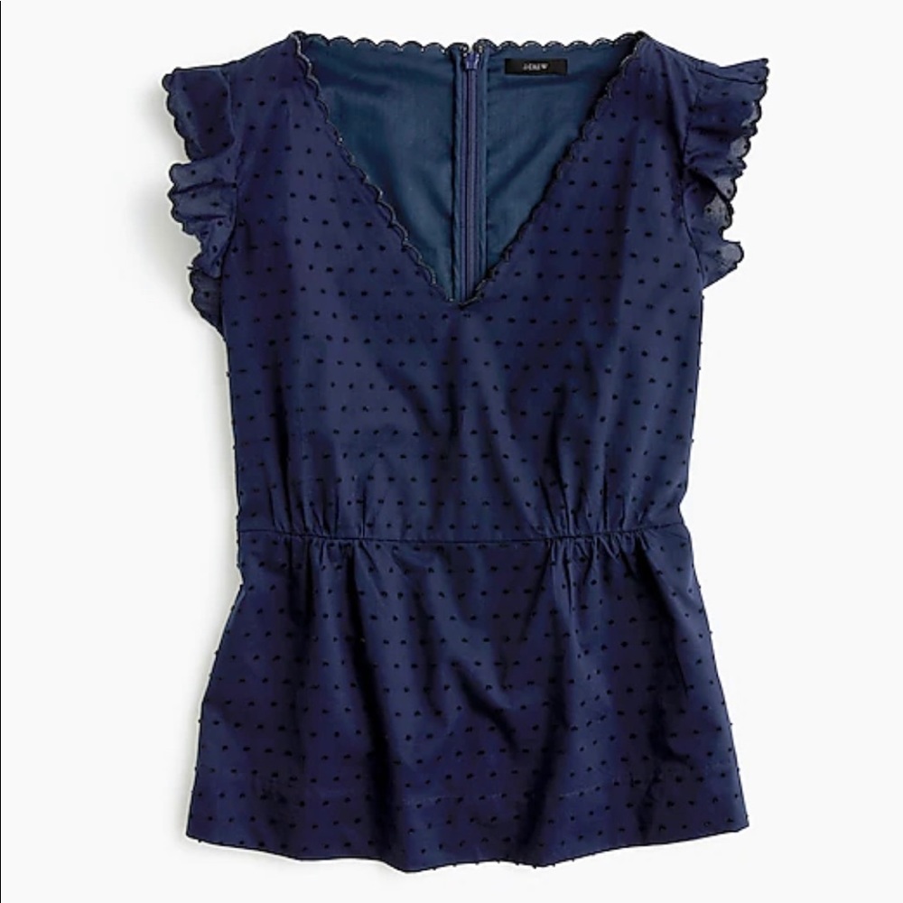 JCrew V-neck peplum top in swiss NWOT